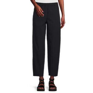 Eileen Fishe Petite Small Organic Cotton Crinkled Lantern Ankle Pull-On Pants